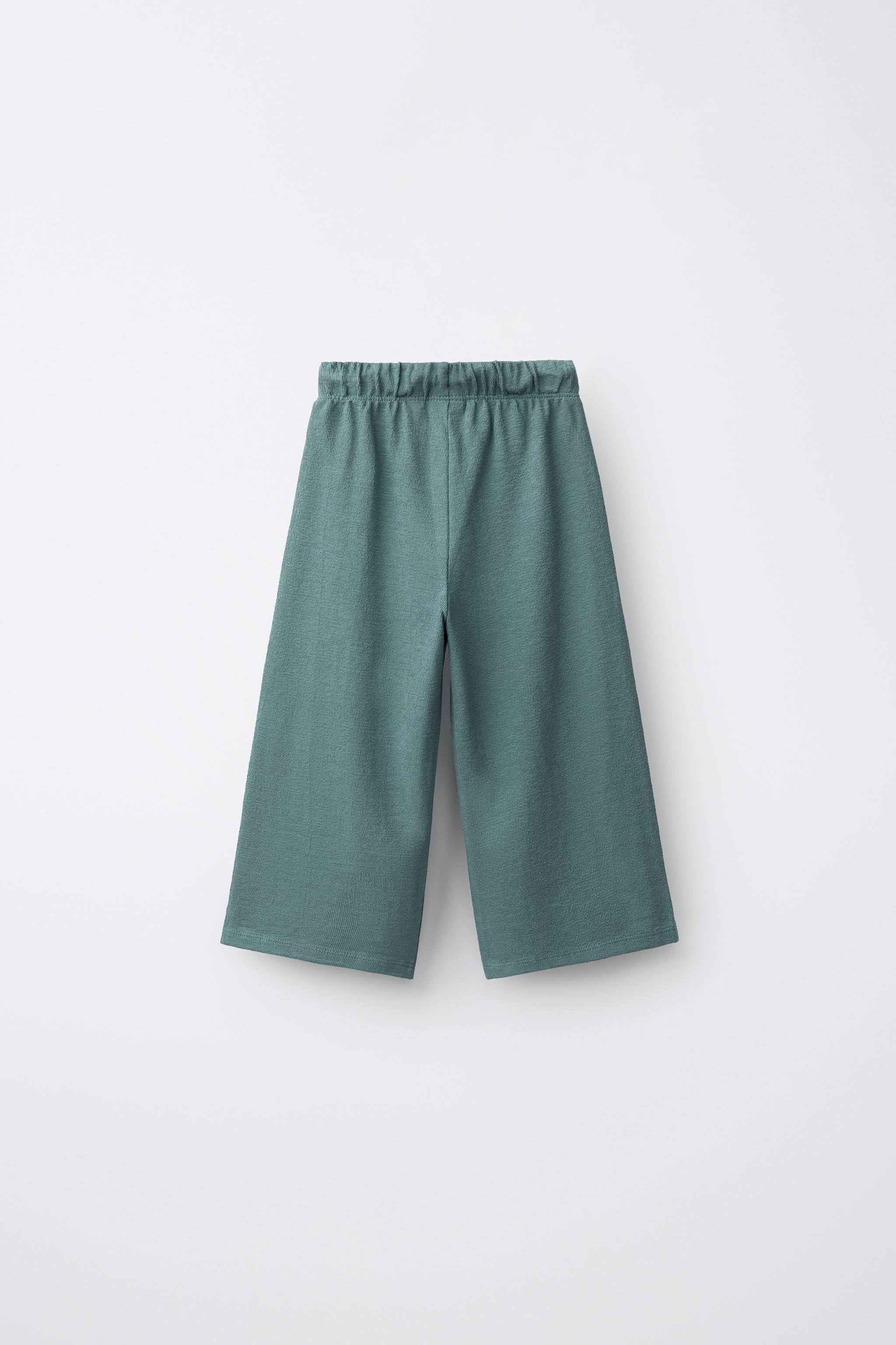 TEXTURED WIDE LEG TROUSERS